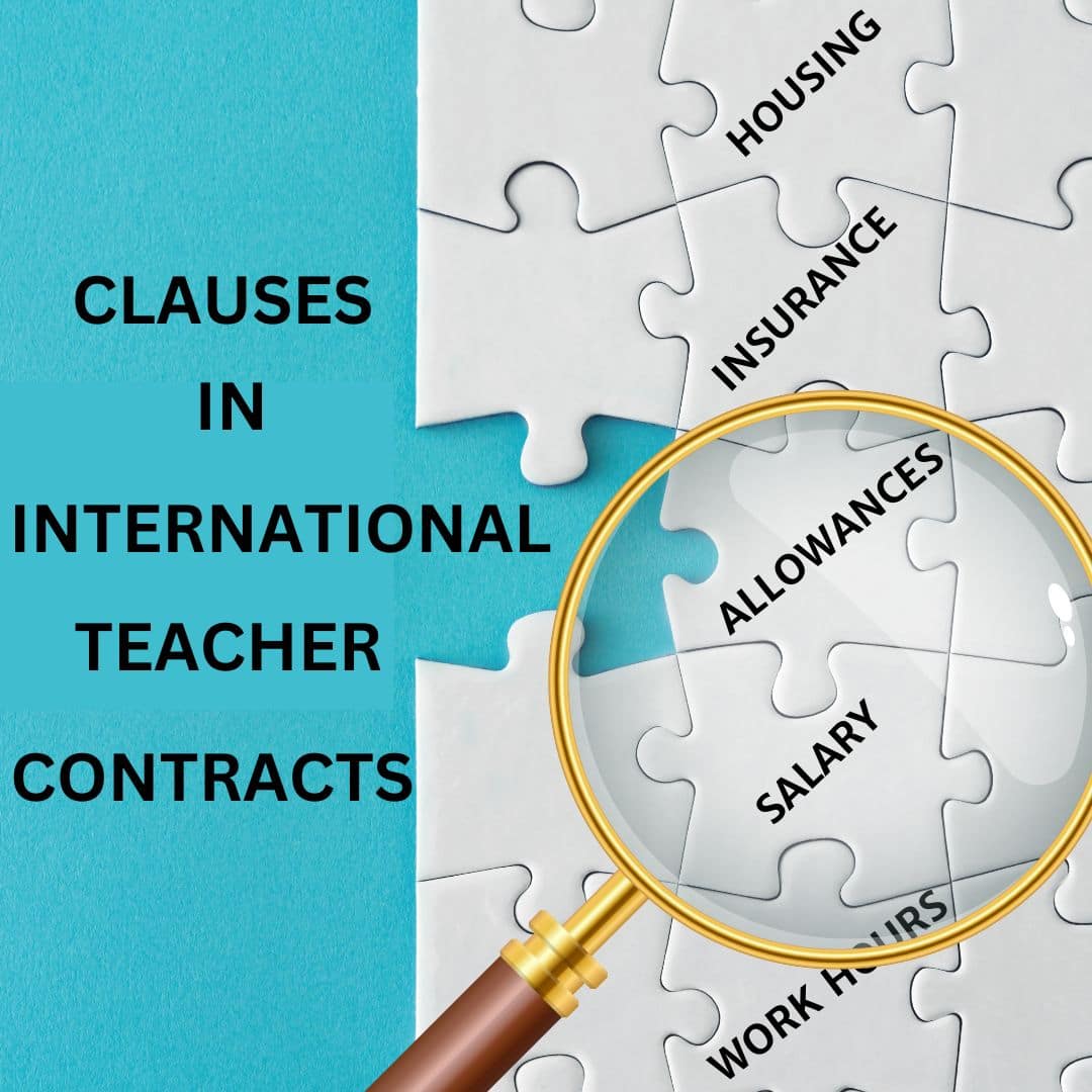 a puzzle piece showing different clauses in international school teacher contracts